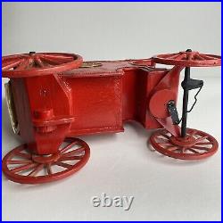Vintage Handmade FOLK ART Wooden Toy WAGON US Mail With Figure