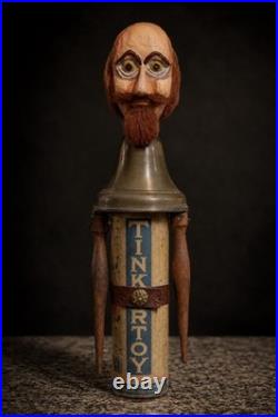 Vintage Handmade Tinkertoy Style Folk Art Figure Sculpture OOAK