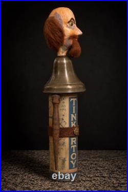 Vintage Handmade Tinkertoy Style Folk Art Figure Sculpture OOAK