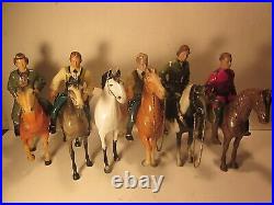 Vintage Hartland/breyer Lot/11,6 Horses & 5 Western Figure, Dale, Wyatt, Orourk