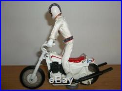 Vintage Ideal 1970s EVEL KNIEVEL Stunt Cycle with Action Figure Helmet Belt XR750