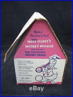 Vintage Ideal Disney Mickey Mouse Pals Pirate Ship Toy with Figures (8) & Box RARE