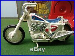 Vintage Ideal Evel Knievel Chrome Stunt Cycle With Nice Figure. Decals Etc