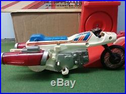 Vintage Ideal Evel Knievel Jet Cycle With Box and Nice Figure. Decals Etc