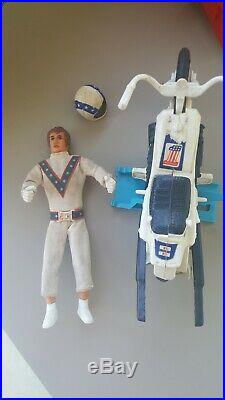 Vintage Ideal Evel Knievel Scramble Van and box / Stunt World / figure and cycle