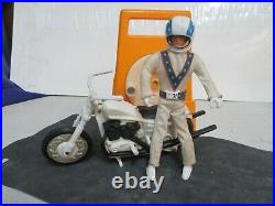 Vintage Ideal Evel Knievel Stunt Cycle Launcher, Cycle & Figure 1973