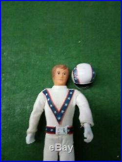 Vintage Ideal Evel Knievel Stunt Cycle With Nice Figure. Decals Etc