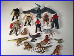 Vintage Jurrasic Park Toy Lot Command Center Trailer Vehicle Mini Figs Dinosaurs