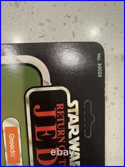 Vintage Kenner Star Wars Carded ROTJ 77 Back-A Greedo Action Figure Made in S