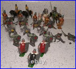 Vintage Lead Toy Knight England Johillco Charbens Lot Of 24 Figures