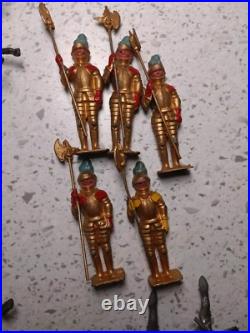 Vintage Lead Toy Knight England Johillco Charbens Lot Of 24 Figures