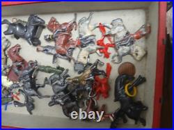 Vintage Lead Toy Soldier Lot Various Makers Antique Huge Collection Plus Case