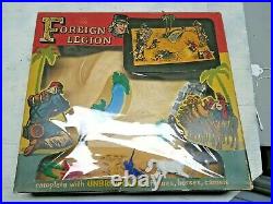 Vintage Lido Foreign Legion Playset w Plastic figures, box, battleground RARE