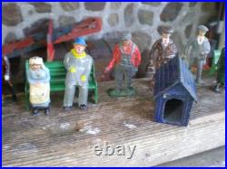 Vintage Lot Britain's Made in England Lead Men Woman Figures Miniatures Sitting