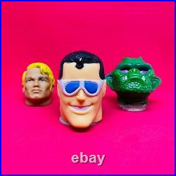 Vintage Lot Mexico Stretch Head Monster, Armstrong And Elastic Man Toy Figures