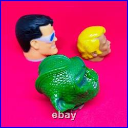 Vintage Lot Mexico Stretch Head Monster, Armstrong And Elastic Man Toy Figures