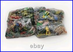 Vintage Lot Of 100+ Miniature Army Toy Figures Indians, Cowboys, Army. 122