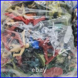Vintage Lot Of 100+ Miniature Army Toy Figures Indians, Cowboys, Army. 122