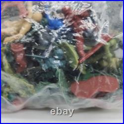 Vintage Lot Of 100+ Miniature Army Toy Figures Indians, Cowboys, Army. 122