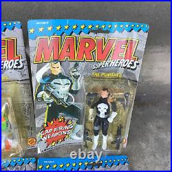 Vintage Lot of 4 1990's Toy Biz Marvel Super Heroes Vintage Figures NIB Punisher