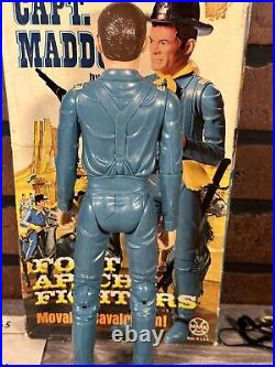 Vintage Marx 1865 Capt. Maddox Fort Apache Fighters Figure-box/accessories