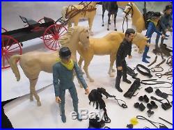 Vintage Marx 1960's HUGE LOT Johnny West Figures Horses Tack Wagon & Accessories