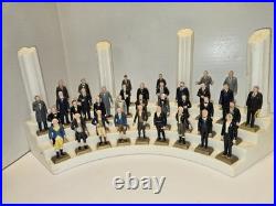 Vintage Marx 36 Labeled US President Figurines Set with Stand & Pillars Complete
