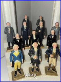 Vintage Marx 36 Labeled US President Figurines Set with Stand & Pillars Complete Vintage Marx 36 Labeled US President Figurines Set with Stand & Pillars Complete