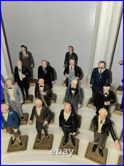 Vintage Marx 36 Labeled US President Figurines Set with Stand & Pillars Complete