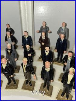 Vintage Marx 36 Labeled US President Figurines Set with Stand & Pillars Complete Vintage Marx 36 Labeled US President Figurines Set with Stand & Pillars Complete