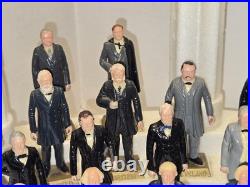 Vintage Marx 36 Labeled US President Figurines Set with Stand & Pillars Complete Vintage Marx 36 Labeled US President Figurines Set with Stand & Pillars Complete