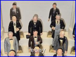 Vintage Marx 36 Labeled US President Figurines Set with Stand & Pillars Complete