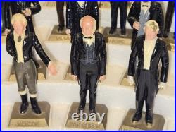 Vintage Marx 36 Labeled US President Figurines Set with Stand & Pillars Complete Vintage Marx 36 Labeled US President Figurines Set with Stand & Pillars Complete