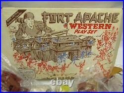 Vintage Marx Toy Western Playset Cowboys Indians Figures Fort Apache Parts