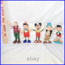 Vintage Marx Toys Disney Geppetto Pinocchio Mickey Mouse Jiminy Bendable Figures