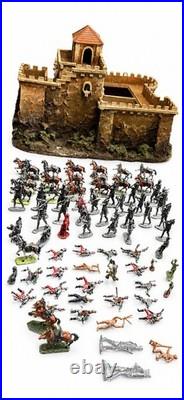 Vintage Medieval Castle Diorama 68 Metal Toy Soldiers Cavalry Military Army Lot