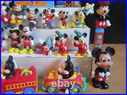 Vintage Mickey Mouse Disney Toy Figure Lot of 38-Some Pieces are Rare-Nice Lot