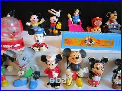 Vintage Mickey Mouse Disney Toy Figure Lot of 38-Some Pieces are Rare-Nice Lot