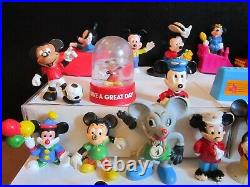 Vintage Mickey Mouse Disney Toy Figure Lot of 38-Some Pieces are Rare-Nice Lot