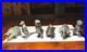 Vintage Mid-Century Cast Metal Dinosaur Figurines Lot of 6 SRG Sell Rite Style