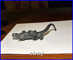 Vintage Mid-Century Cast Metal Dinosaur Figurines Lot of 6 SRG Sell Rite Style