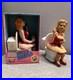 Vintage NOS Plastic Funny Action Toy Busy Lady Toilet Action Toy