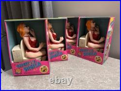 Vintage NOS Plastic Funny Action Toy Busy Lady Toilet Action Toy