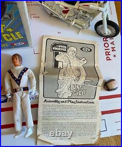 Vintage Original Early Evel Knievel Chrome Stunt Cycle Ideal 1973 Action Figure