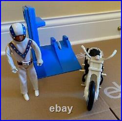Vintage Original Evel Knievel Action Figure Stunt Cycle Motorcycle 1975 Working
