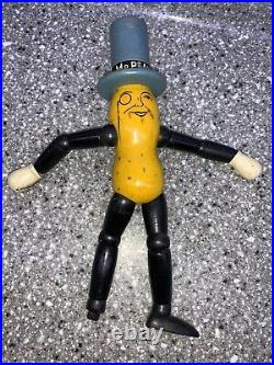 Vintage Painted Planters Wooden Mr. Peanut Articulated Figure Toy Rare