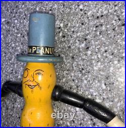 Vintage Painted Planters Wooden Mr. Peanut Articulated Figure Toy Rare
