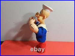 Vintage Popeye 11 inch Wind Up Mechanical Figure West Germay WORKS SEE VIDEO