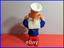 Vintage Popeye 11 inch Wind Up Mechanical Figure West Germay WORKS SEE VIDEO