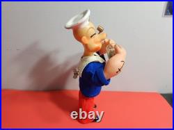 Vintage Popeye 11 inch Wind Up Mechanical Figure West Germay WORKS SEE VIDEO